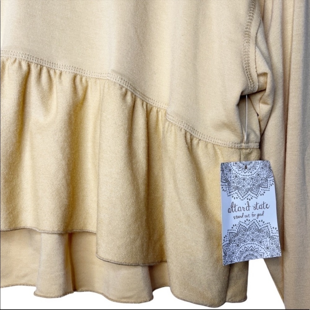 ALRAR’D STATE NWT Mica Ruffle Peplum Hem Top Size Medium in New Wheat Tan - Picture 4 of 16